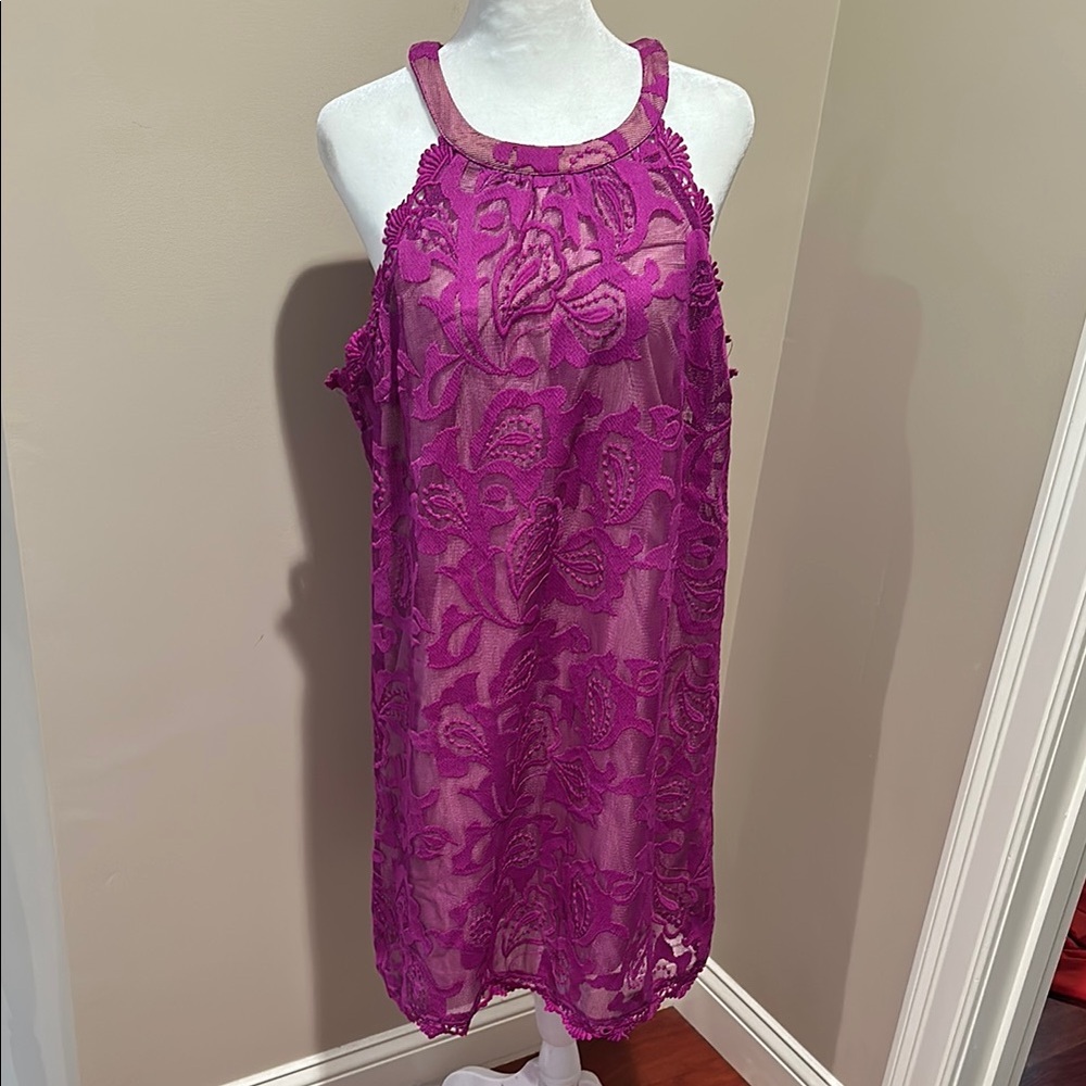 Skies Are Blue Rich Purple Lace Top